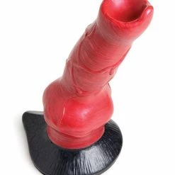 XR Brands Creature Cocks Hell-hound Canine Penis Silicone Dildo - Red & Black Dildos