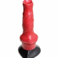 XR Brands Creature Cocks Hell-hound Canine Penis Silicone Dildo - Red & Black Dildos