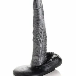 XR Brands Dildos Creature Cocks The Gargoyle Rock Hard Silicone Dildo - Silver & Black