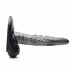 XR Brands Dildos Creature Cocks The Gargoyle Rock Hard Silicone Dildo - Silver & Black