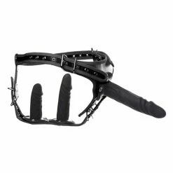 XR Brands Strict Double Penetration Strap On Harness - Black Dildos
