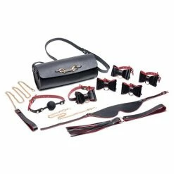XR Brands Master Series Bondage To Go Black & Red Bow Bondage Set W-carry Case Kink & BDSM