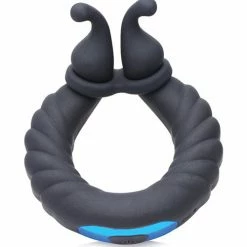 XR Brands Penis Toys Trinity Men 10x Cobra Dual Stimulation Silicone Cock Ring - Black