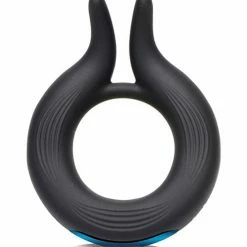 XR Brands Trinity Men 10x Cock Viper Dual Stimulation Silicone Cock Ring - Black Penis Toys