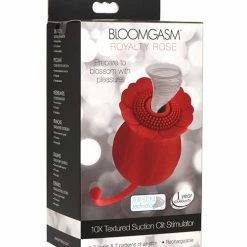 XR Brands Inmi Bloomgasm Royalty Rose Textured Suction Clit Stimulator - Red