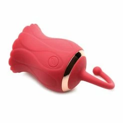 XR Brands Inmi Bloomgasm Royalty Rose Textured Suction Clit Stimulator - Red