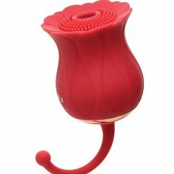 XR Brands Inmi Bloomgasm Royalty Rose Textured Suction Clit Stimulator - Red