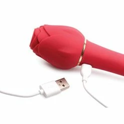 XR Brands Inmi Bloomgasm Sweet Heart Rose 5x Suction Rose & 10x Vibrator - Red Vibrators