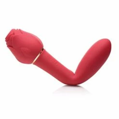XR Brands Inmi Bloomgasm Sweet Heart Rose 5x Suction Rose & 10x Vibrator - Red Vibrators