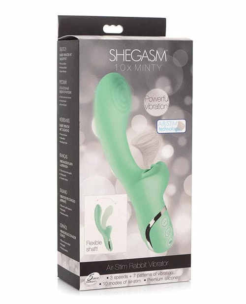 XR Brands Inmi Shegasm 10x Minty Air Stim Rabbit Vibrator - Mint