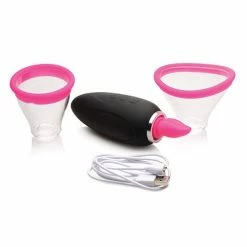 XR Brands Vibrators Inmi Shegasm Lickgasm Mini 10x Licking & Sucking Stimulator - Black-pink