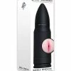 Penis Toys Zero Tolerance Shell Shock Rechargeable Vibrating Stroker - Black-Flesh
