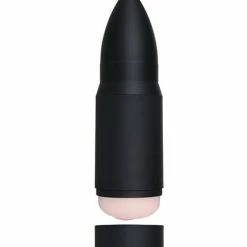 Penis Toys Zero Tolerance Shell Shock Rechargeable Vibrating Stroker - Black-Flesh