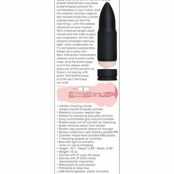Penis Toys Zero Tolerance Shell Shock Rechargeable Vibrating Stroker - Black-Flesh
