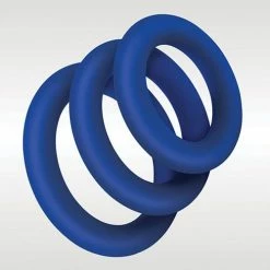 ZOLO Extra Thick Silicone Cock Rings - Blue Pack Of 3