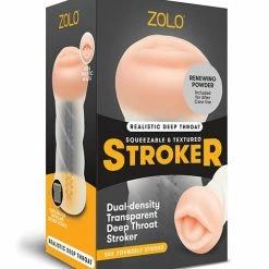 Penis Toys ZOLO Realistic Deep Throat Dual Density Transparent Stroker