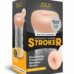Penis Toys ZOLO Realistic Dual Density Transparent Backdoor Stroker