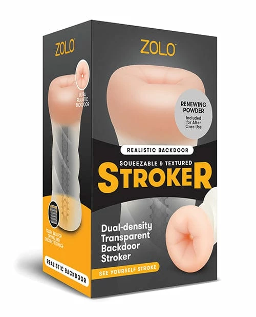 Penis Toys ZOLO Realistic Dual Density Transparent Backdoor Stroker